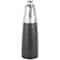 34" Black Glass Brushed Two-Toned Floor Vase with Textured Silver Top
